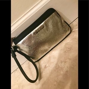 Calvin Klein wristlet silver NWOT